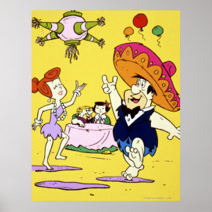 Affiches Fred Flintstone Wilma Barney et Betty Fiesta