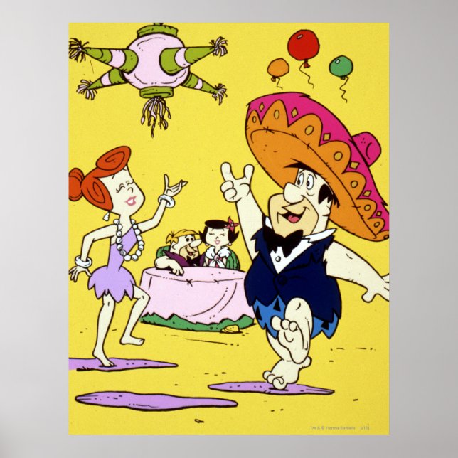 Affiches Fred Flintstone Wilma Barney et Betty Fiesta (Devant)