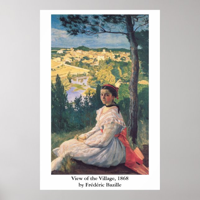 Affiches Frédéric Bazille's View of the Village (Devant)