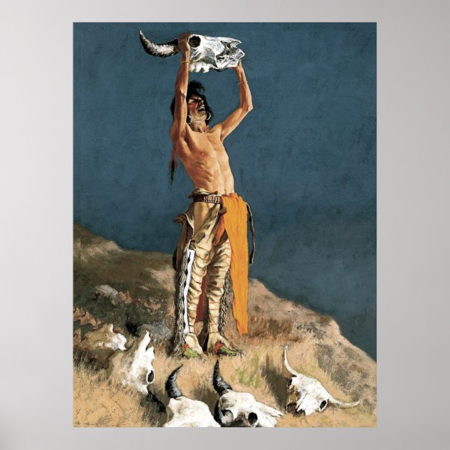 Affiches Frederic Remington Art "Revenir au bison (Devant)