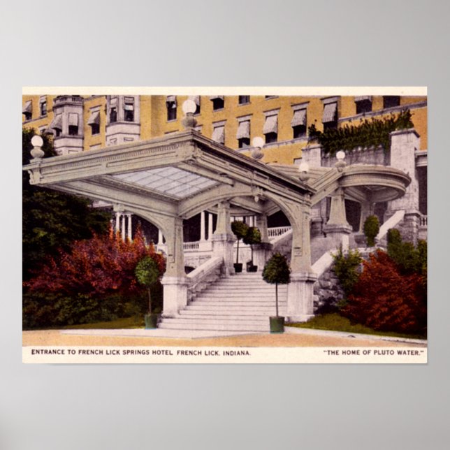 Affiches French Lick Indiana Springs Hotel Entrance (Devant)