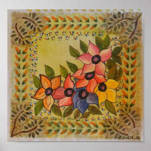 Affiches Frida Kahlo Flore Peinte