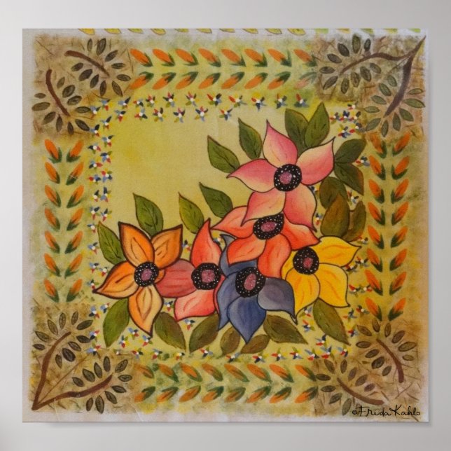 Affiches Frida Kahlo Flore Peinte (Devant)