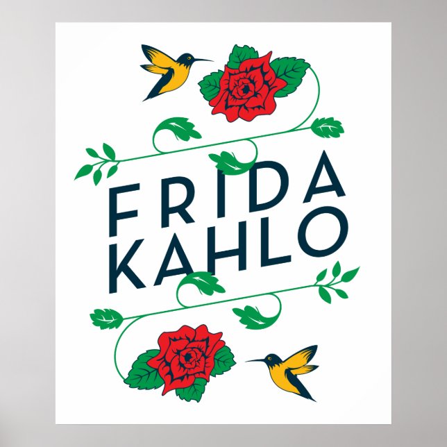 Affiches Frida Kahlo | Typographie florale (Devant)