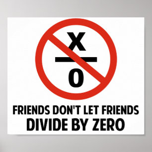 Affiches Friends Don't Divide by Zero
