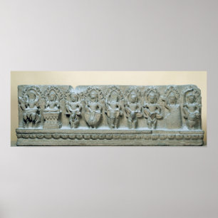 Affiches Frieze représentant neuf divinités