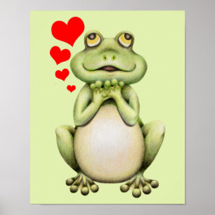 Affiches Frog Love Drawing