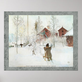 Affiches Front Yard et la maison de lavage Carl Larsson 20x