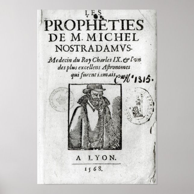 Affiches Frontispiece à 'Les Propheties de M. Michel (Devant)