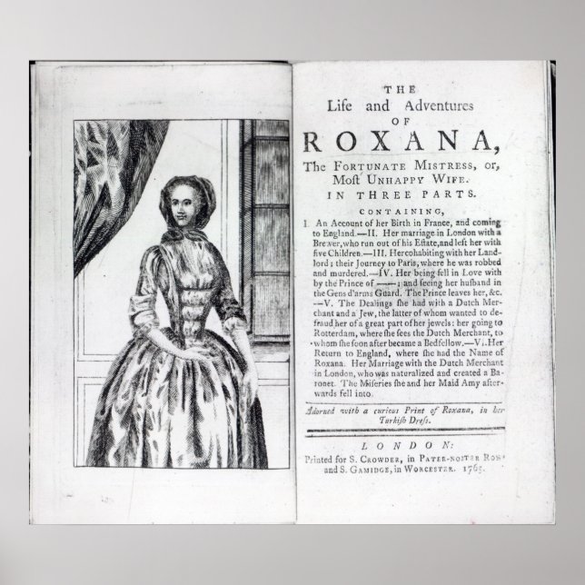 Affiches Frontispiece à 'Roxana, le Fortunate (Devant)