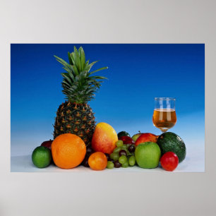 Affiches Fruit varieties and juice