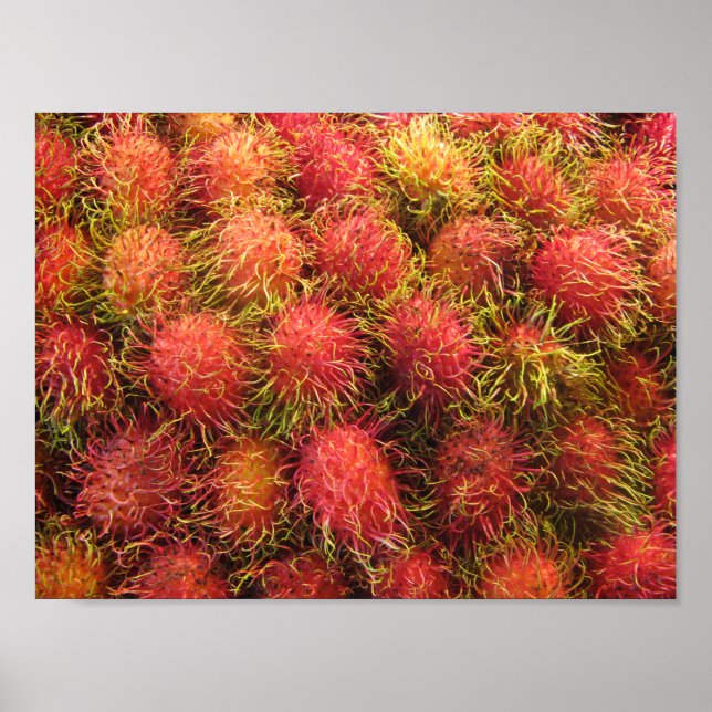 Affiches Fruits tropicaux Rambutan (Devant)