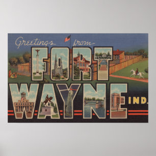 Affiches Ft. Wayne, Indiana - Scènes de grandes lettres 2