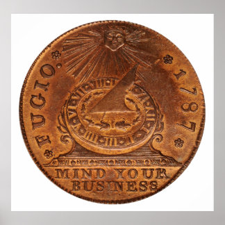 Affiches Fugio Cent Miniature Votre Entreprise Cuivre Penny