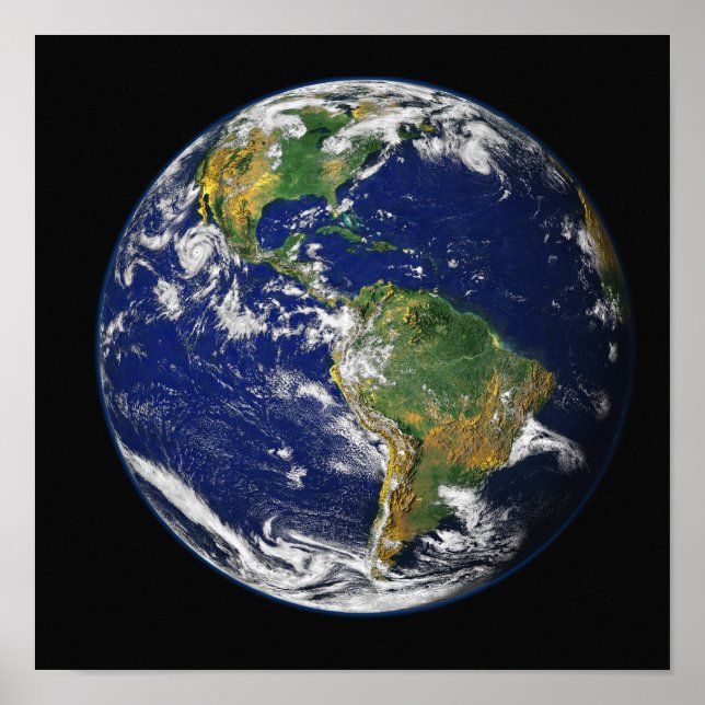 Affiches Full Earth showing the western hemisphere (Devant)