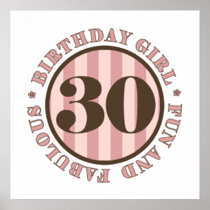 Affiches Fun & Fabulous 30th Birthday Gifts