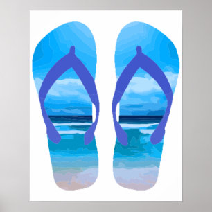 Affiches Fun Flip Flops Summer Beach Art pour vacances