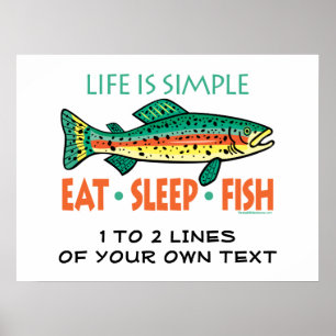 Affiches Funny Custom Fishing