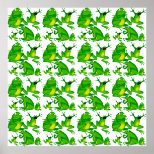 Affiches Funny Frog Emotions Angry Mad Curious Scared Frogs