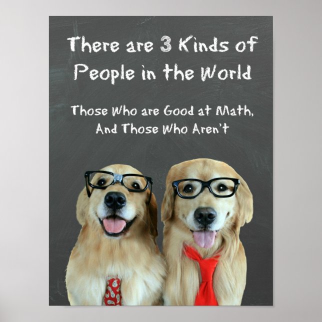 Affiches Funny Golden Retriever Math Joke classe (Devant)