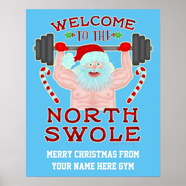 Affiches Funny Noël Swole Père Noël | Salle De Sport Person (Devant)