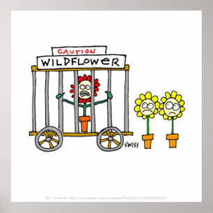 Affiches Funny Wild Fleur sauvage Cartoon Gardener cuisine