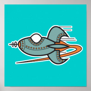 Affiches fusée rétro