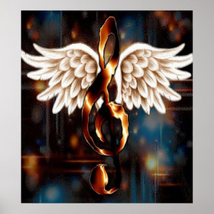 Affiches G Clef avec ailes