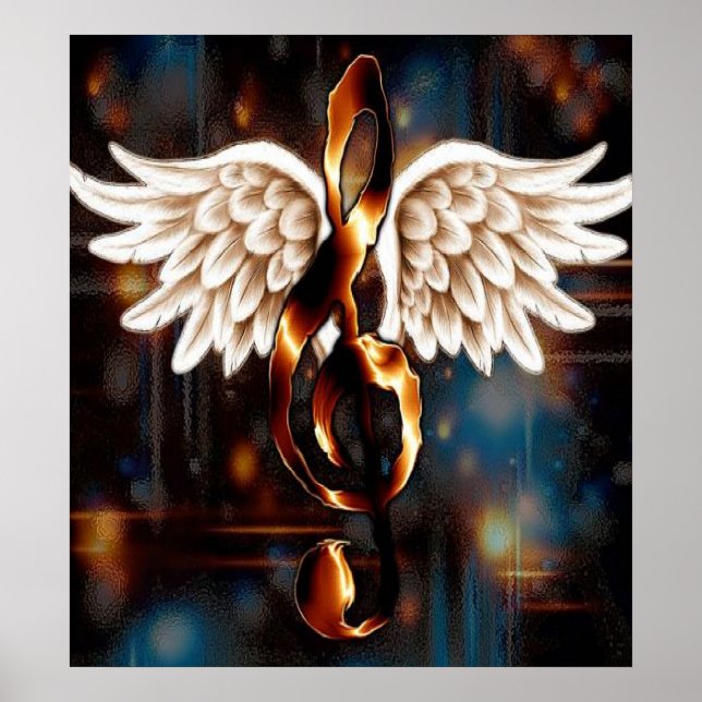 Affiches G Clef avec ailes (Devant)