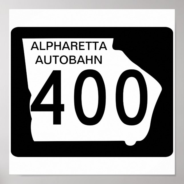 Affiches GA 400 "Alpharetta Autobahn" (Devant)