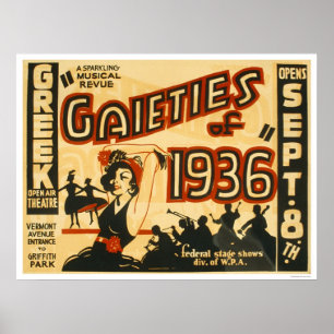Affiches Gaieties Revue musicale 1936 WPA
