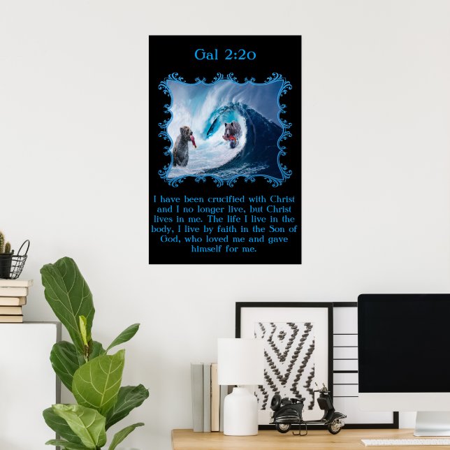 Affiches Gal 2:20 Ours grizzlis dans l'océan (Bureau à domicile)