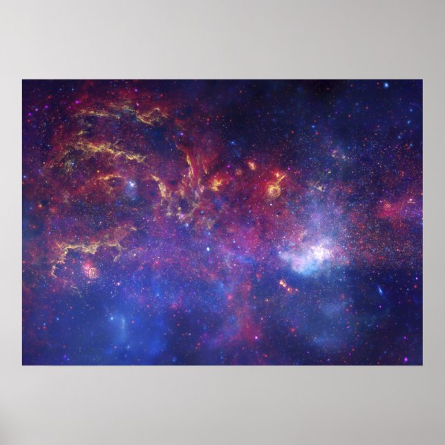 Affiches Galaxie brillante dans l'espace (Devant)