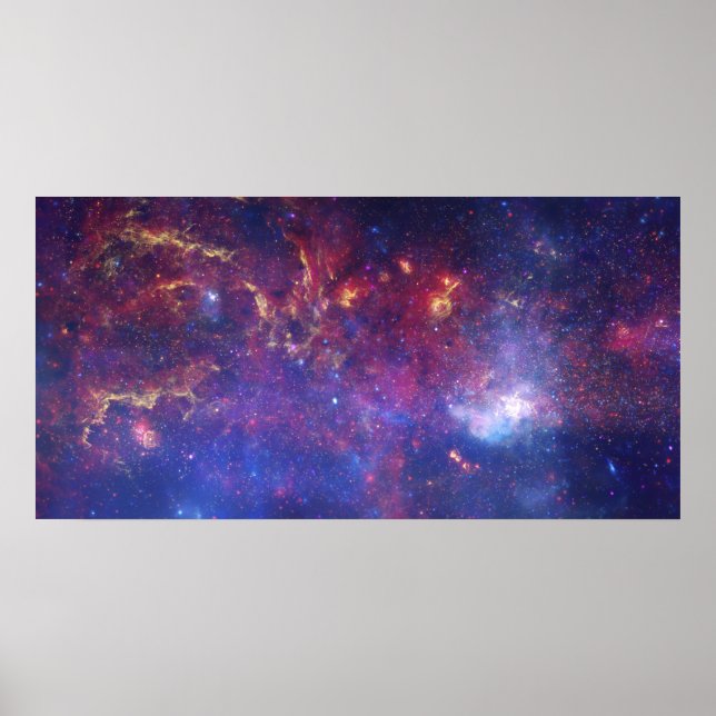 Affiches Galaxie brillante dans l'espace (Devant)