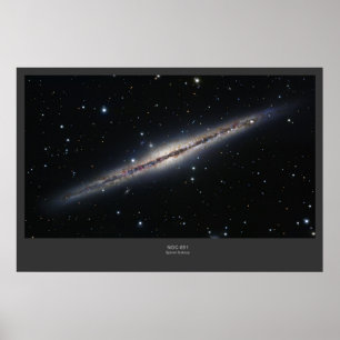 Affiches Galaxie NGC-891 en spirale