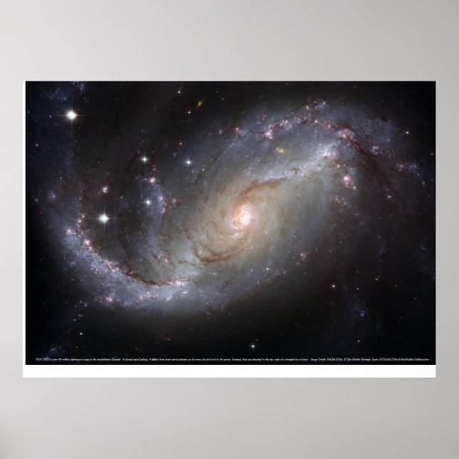 Affiches Galaxie spirale barrée NGC 1672 (Devant)