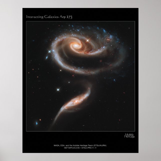 Affiches Galaxies en interaction ARP-273 (Devant)