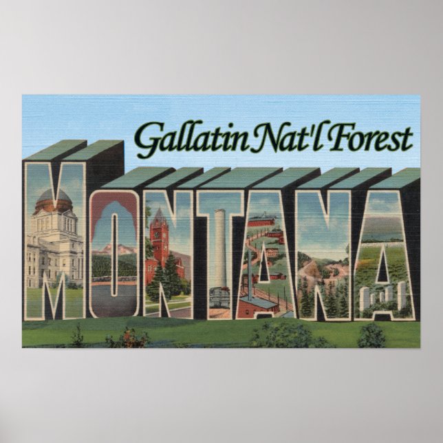 Affiches Gallatin Nat'l Forest, Montana (Devant)
