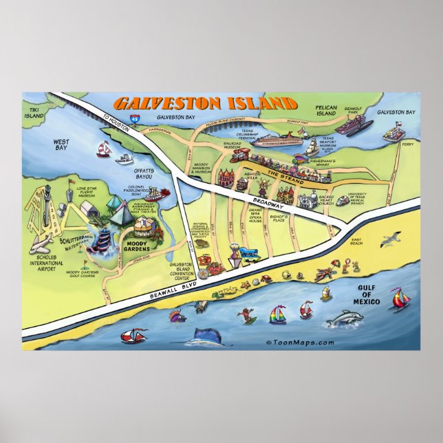 Affiches Galveston Island Texas (Devant)