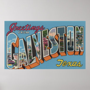 Affiches Galveston, le Texas - grandes scènes de lettre