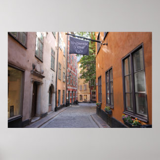 Affiches Gamla Stan, Stockholm, Suède ; Pastels Cobblestone
