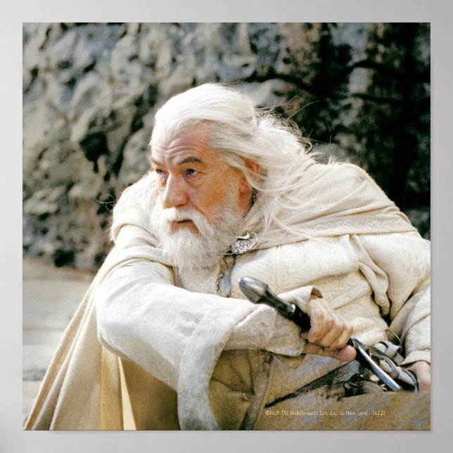Affiches GANDALF™ le blanc avec épée (Devant)