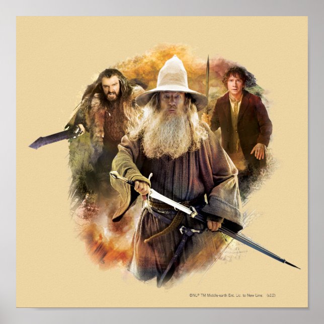Affiches Gandalf, THORIN OAKENSHIELD™ & BILBO BAGGINS™ (Devant)