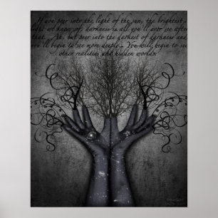 Affiches Gants noirs Galaxies Atteindre Les Vases À Main Té