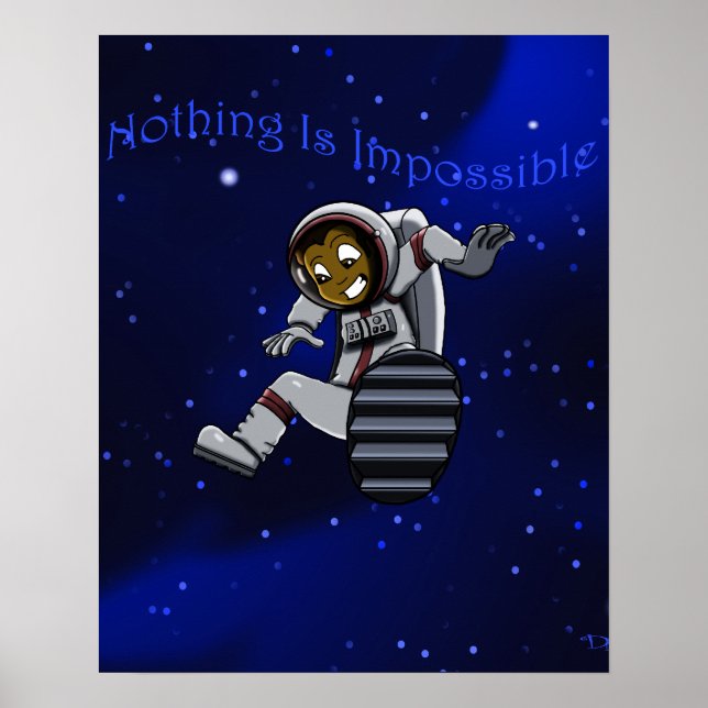Affiches Garçon afro-américain astronaute (Devant)