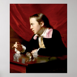 Affiches Garçon avec un écureuil