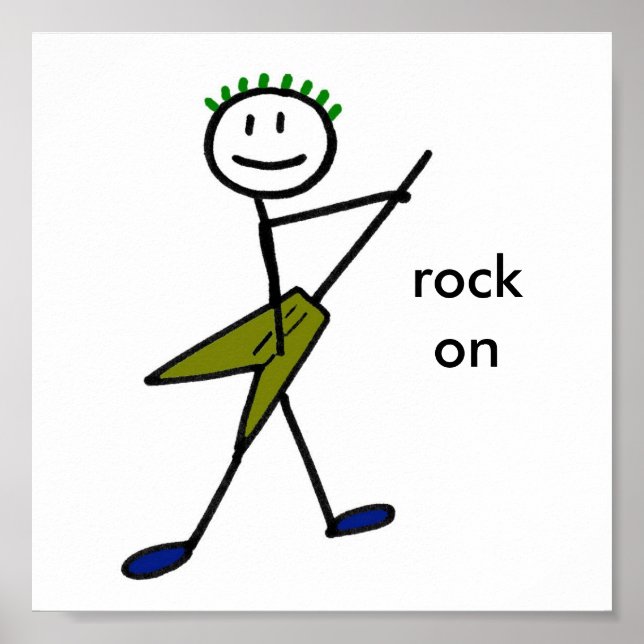 Affiches Garçon de guitare électrique (Devant)