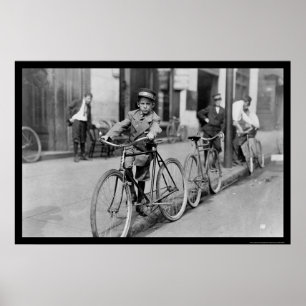 Affiches Garçon de messager et bicyclette 1911