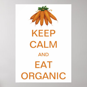 Affiches Garde Vintage Calme et Mange des Carottes Biologiq