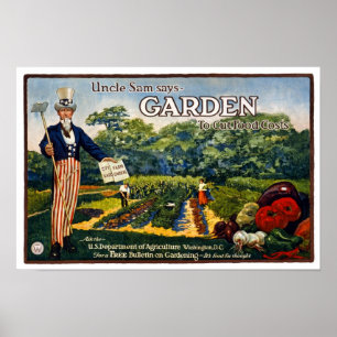 Affiches Garden de l'Oncle Sam, 1917. La publicité vintage